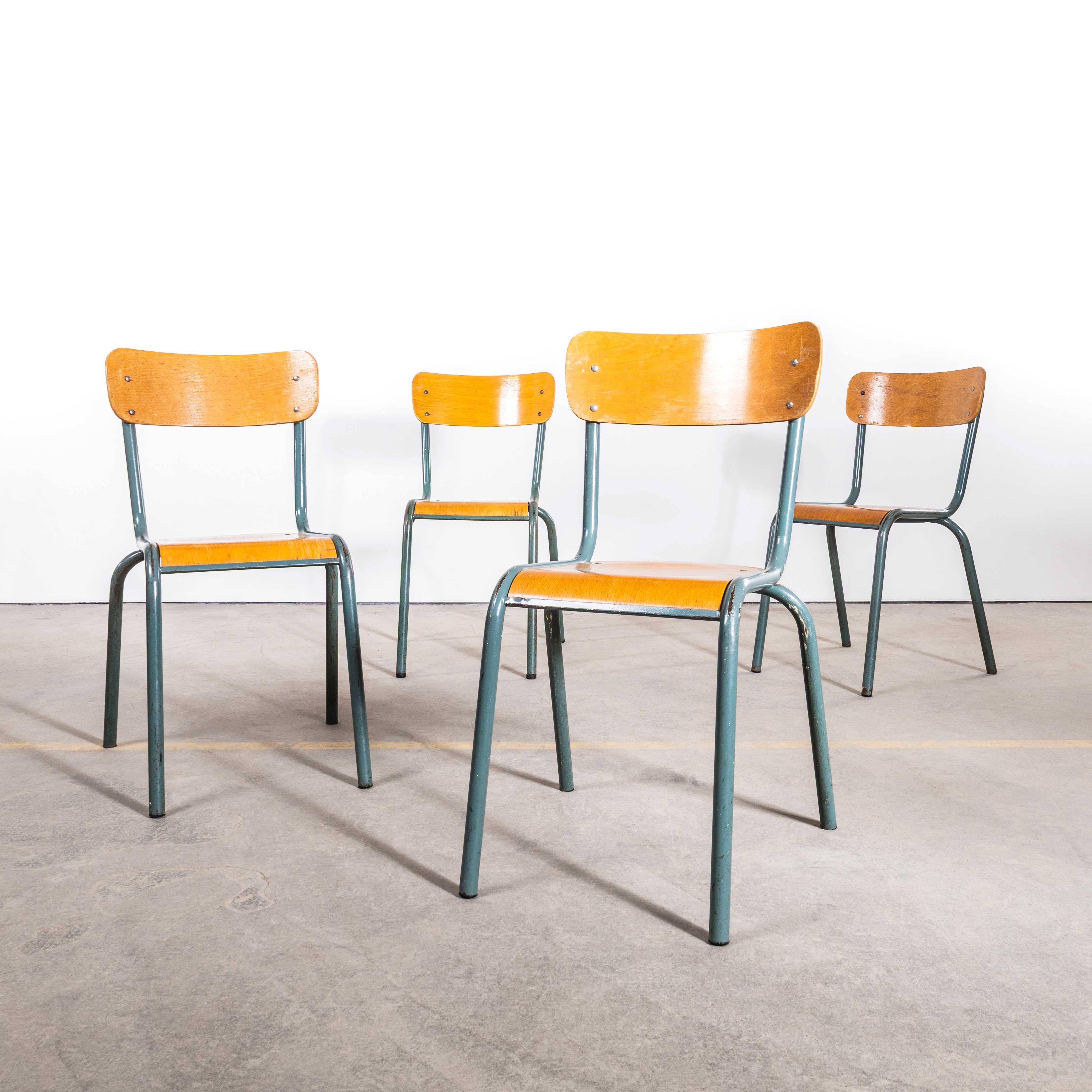 Steel 1950's Mullca Stacking Dining Chair - Wide Back Rest - Very Large Qty Available For Sale