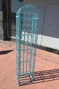 1950's Multi Wine Rack in Iron & Glass Mid Century Atomic by Thinline California