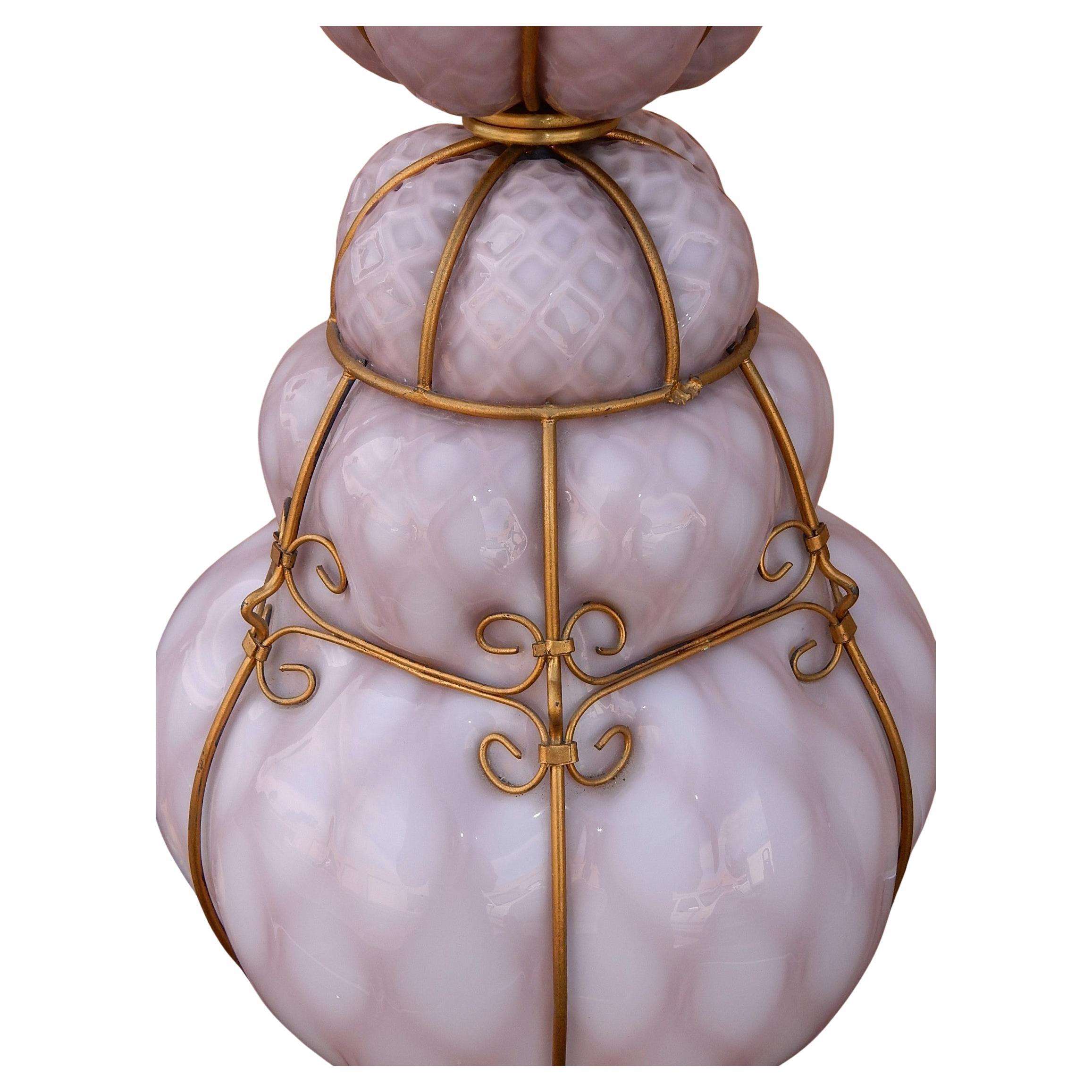 Italian 1950's Murano Art Glass Lamps Designed by Seguso, Italy For Sale