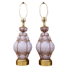 Lampade in vetro artistico di Murano degli anni '50 progettate da Seguso, Italia