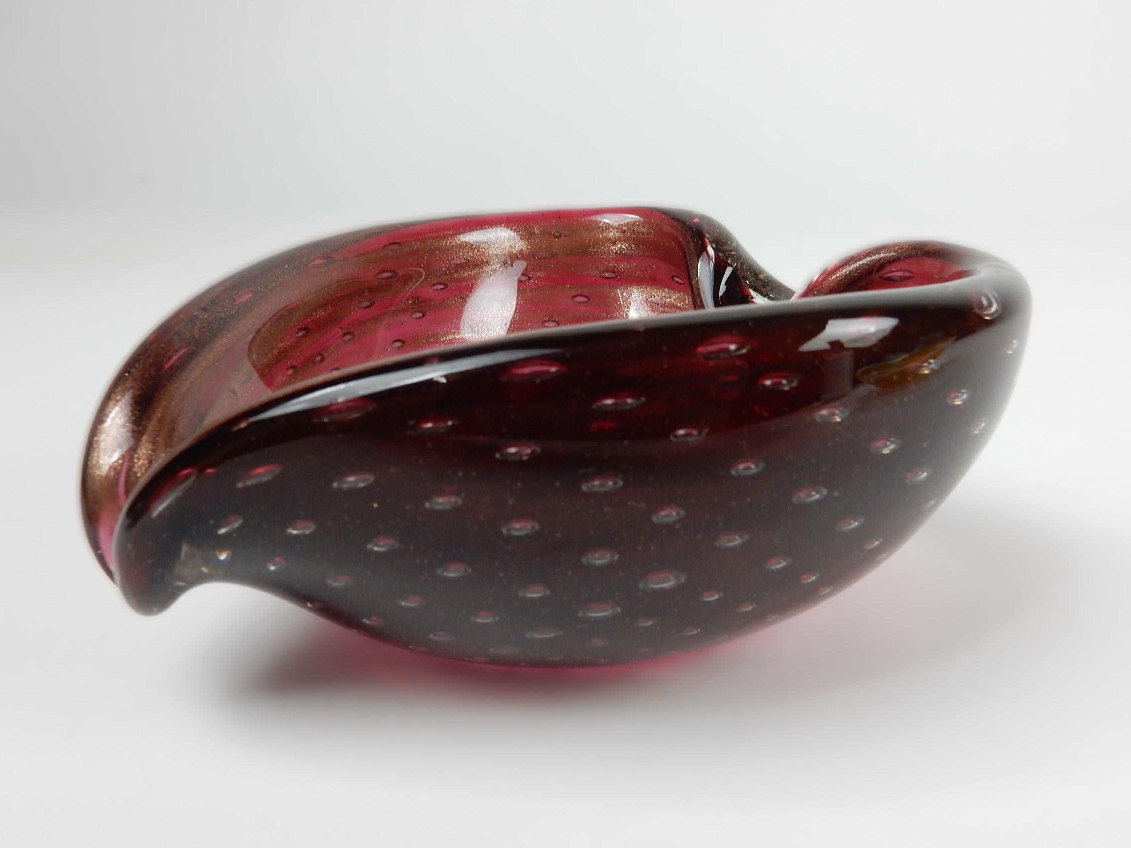 20th Century 1950's Murano Barbini Gold Copper Aventurine Art Glass Bowl Lot For Sale