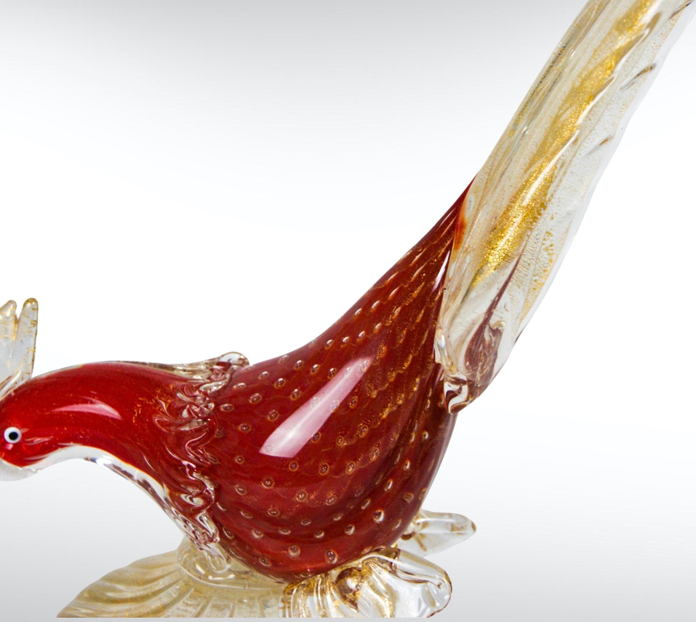 1950s Murano Glass Bird Sculpture Barovier & Toso Attributed 1
