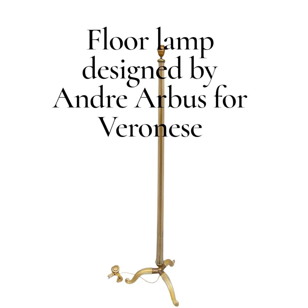 Lampada da terra in vetro di Murano del 1950 di André Arbus per Veronèse in vendita 5