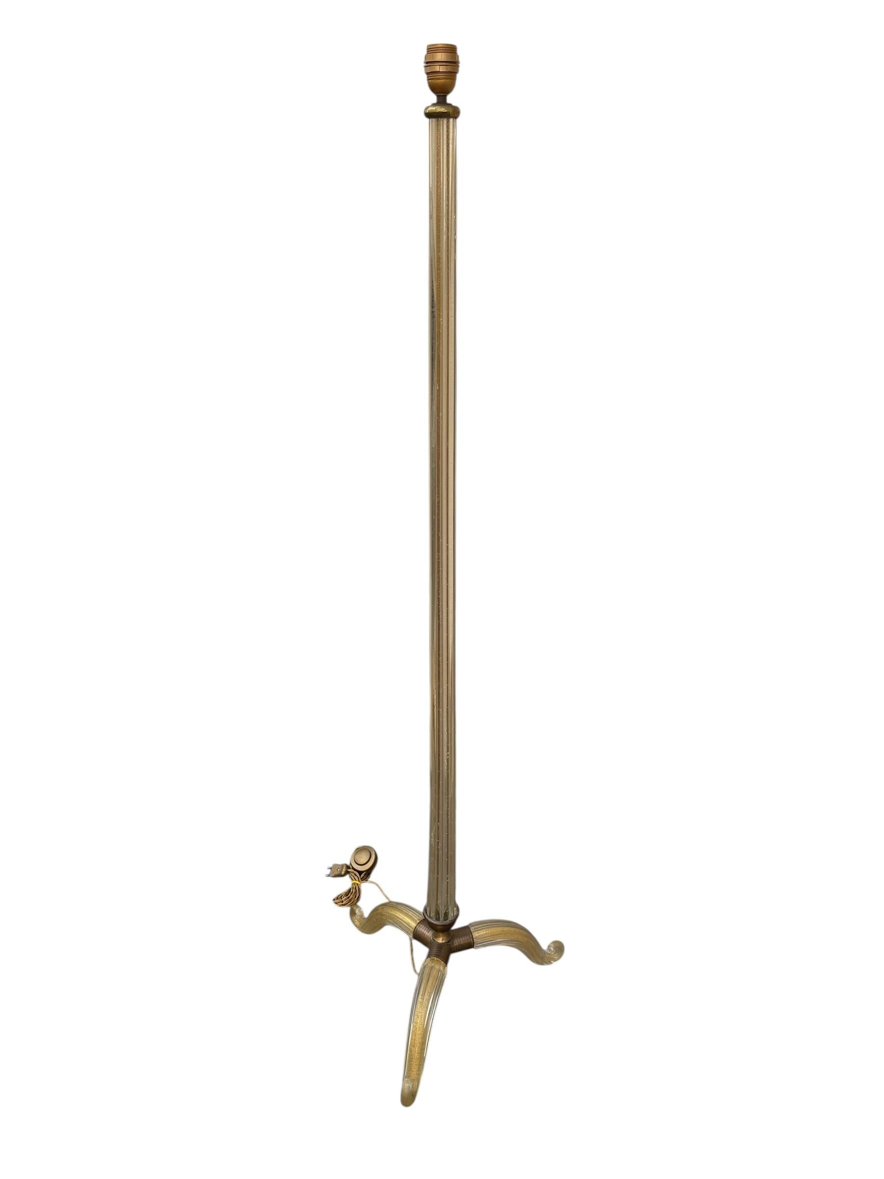 Lampada da terra in vetro di Murano del 1950 di André Arbus per Veronèse in vendita 7