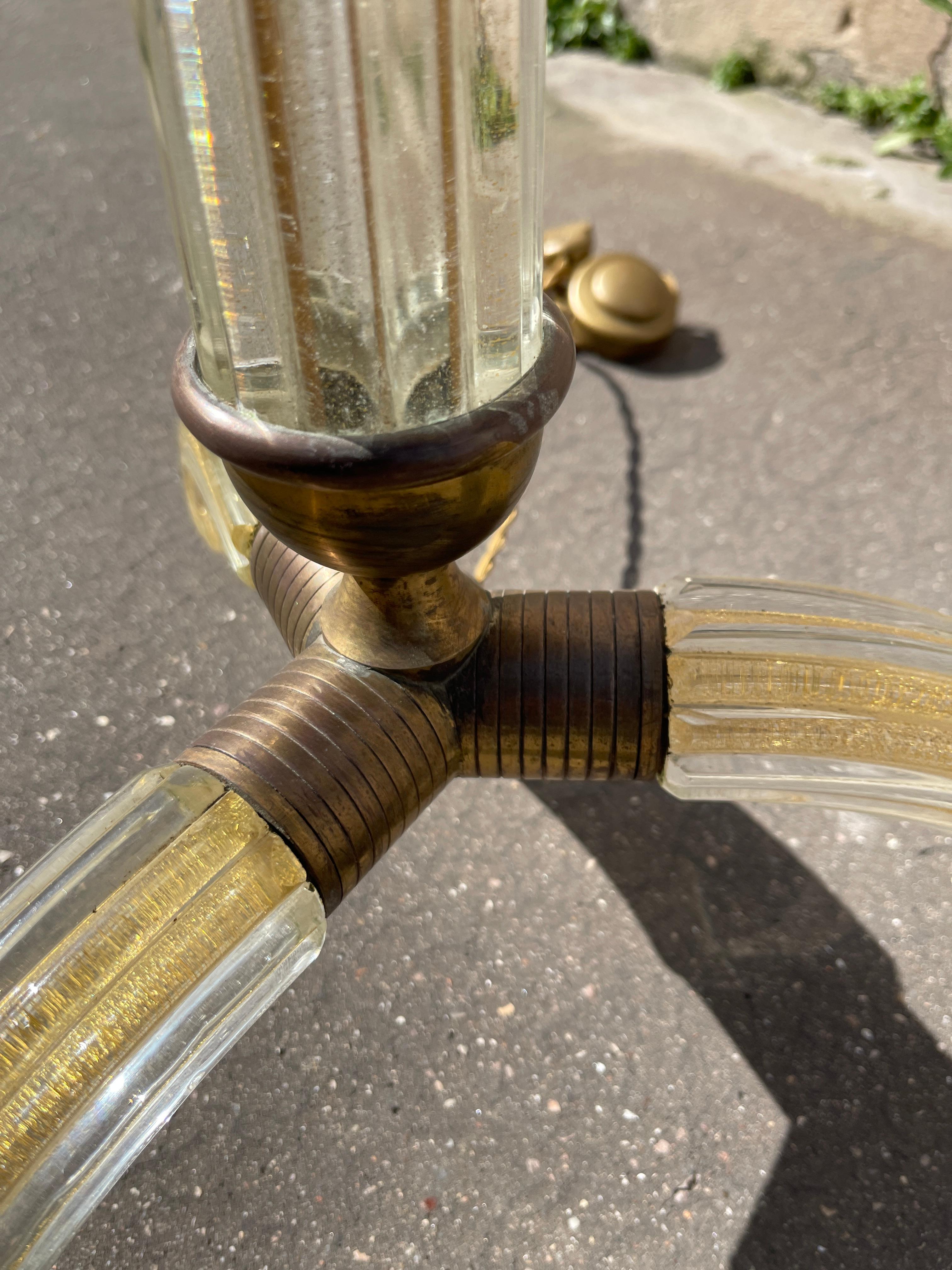 Européen Lampadaire en verre de Murano des années 50 par André Arbus pour Veronèse en vente