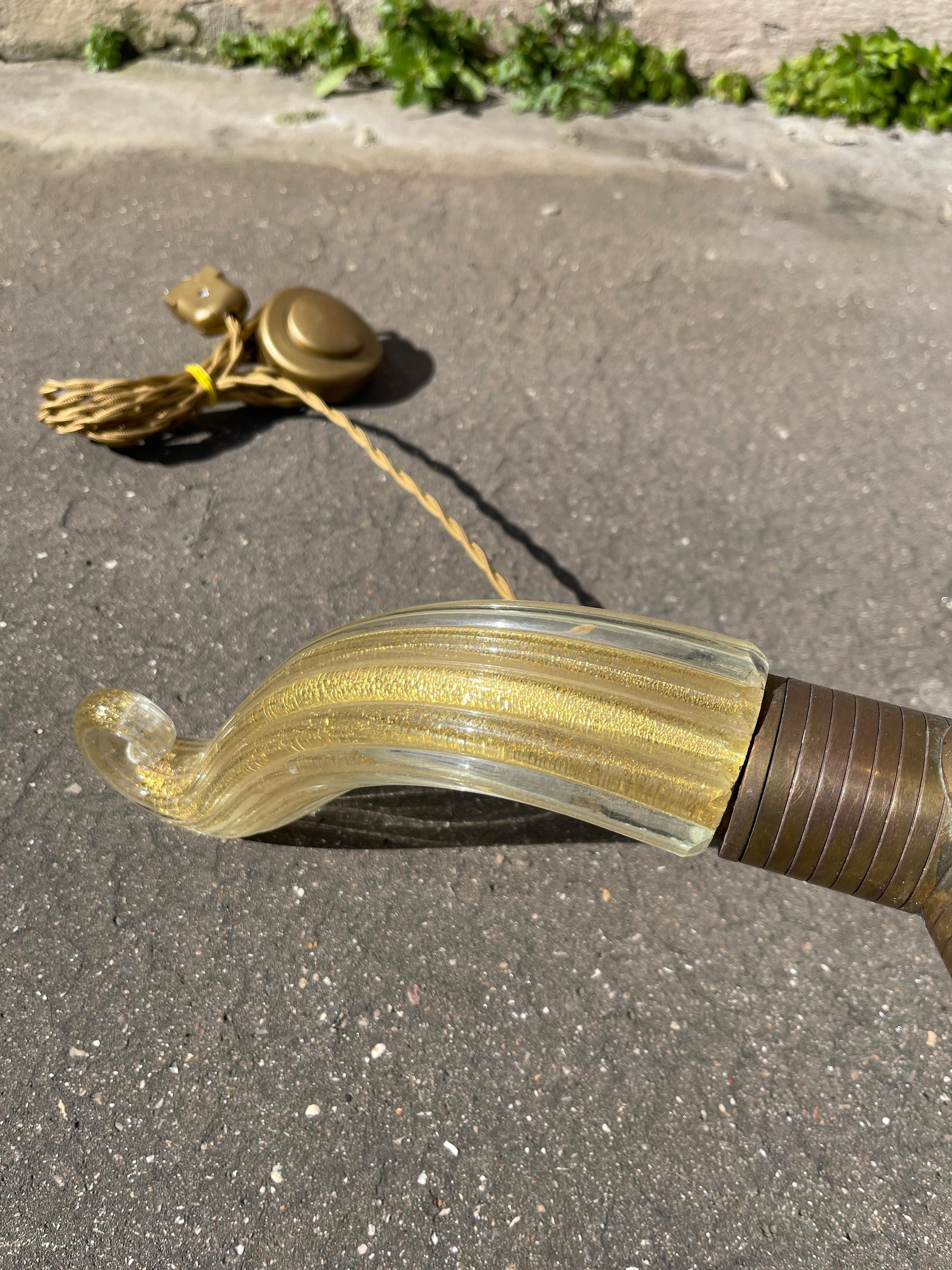Verre de Murano Lampadaire en verre de Murano des années 50 par André Arbus pour Veronèse en vente