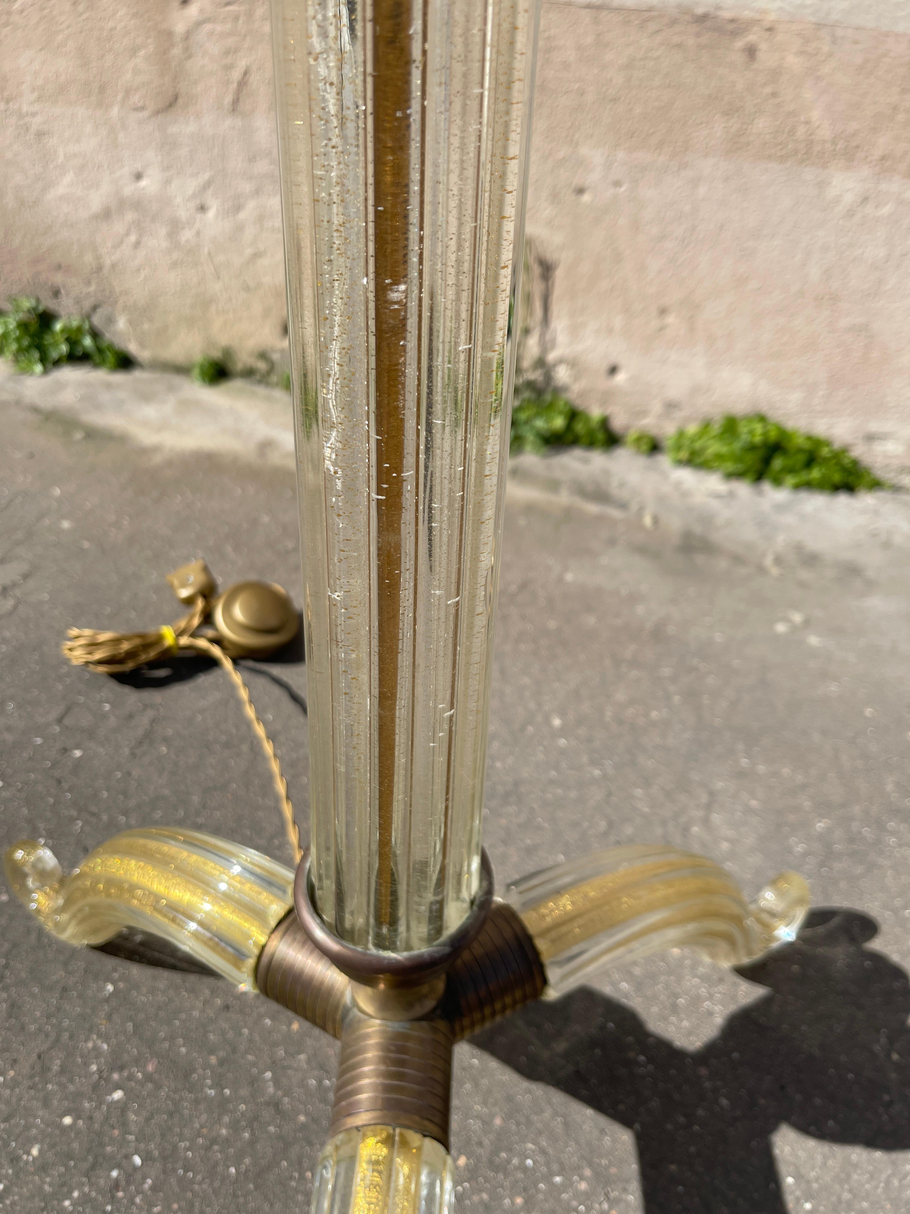 Lampadaire en verre de Murano des années 50 par André Arbus pour Veronèse en vente 1