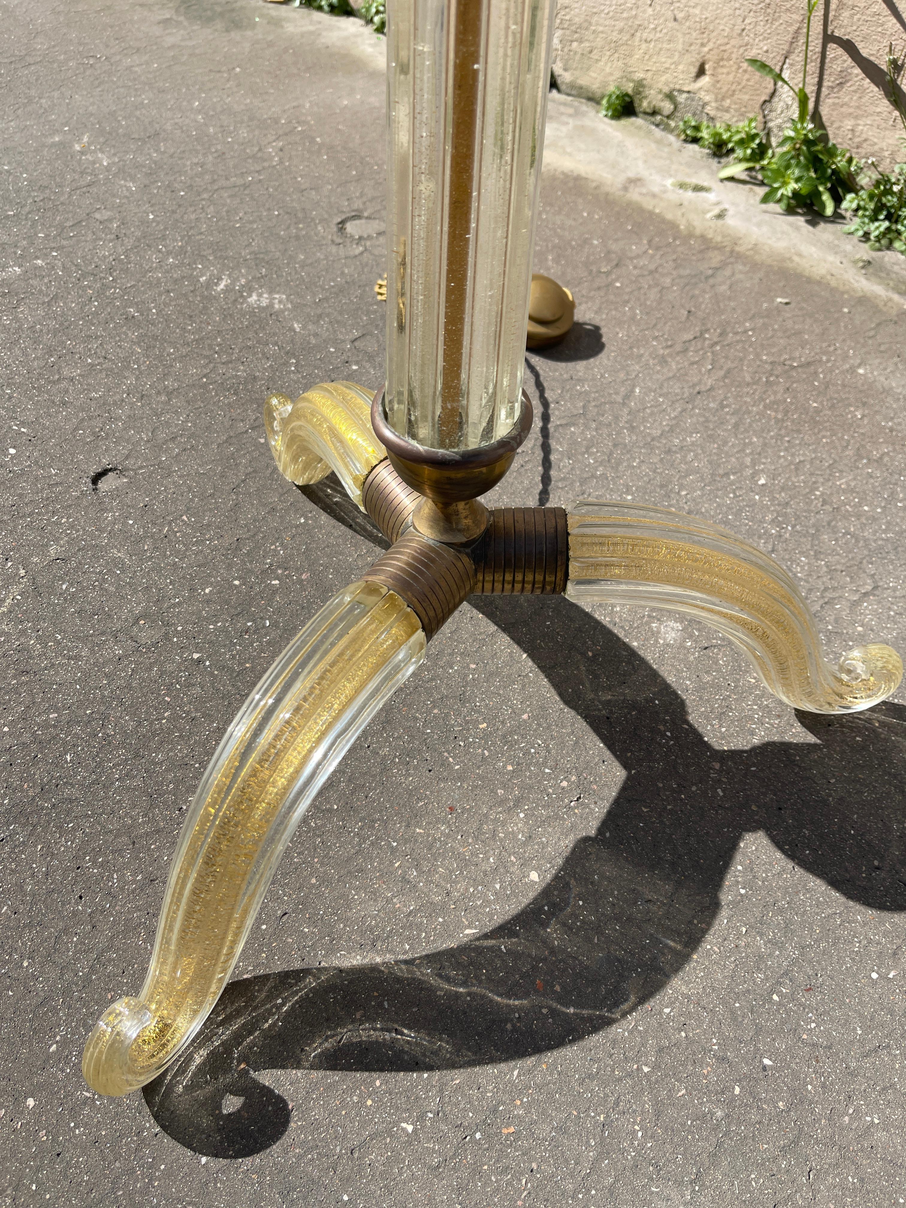 Lampadaire en verre de Murano des années 50 par André Arbus pour Veronèse en vente 3