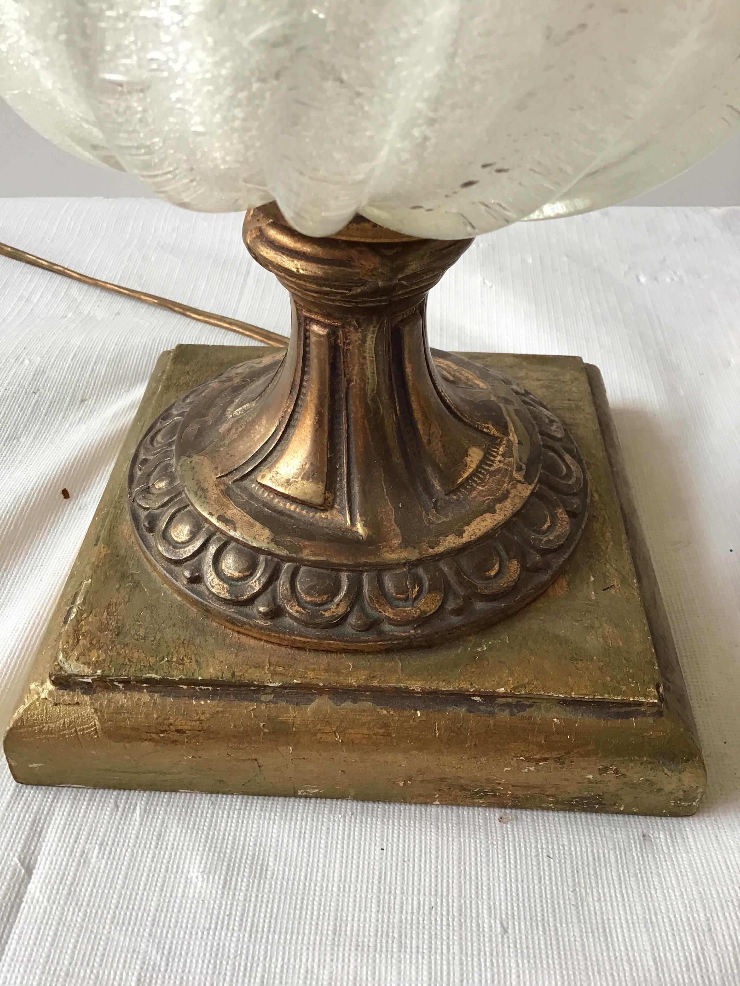 1950s Murano Glass Floral Table Lamp 5