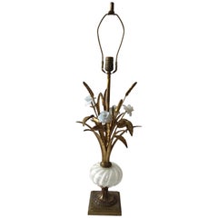 1950s Murano Glass Floral Table Lamp