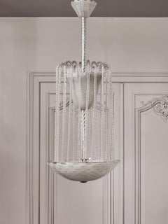 1950s Murano Glass Fountain Style Chandelier with Twisted