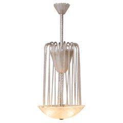 1950s Murano Glass Fountain Style Chandelier with Twisted