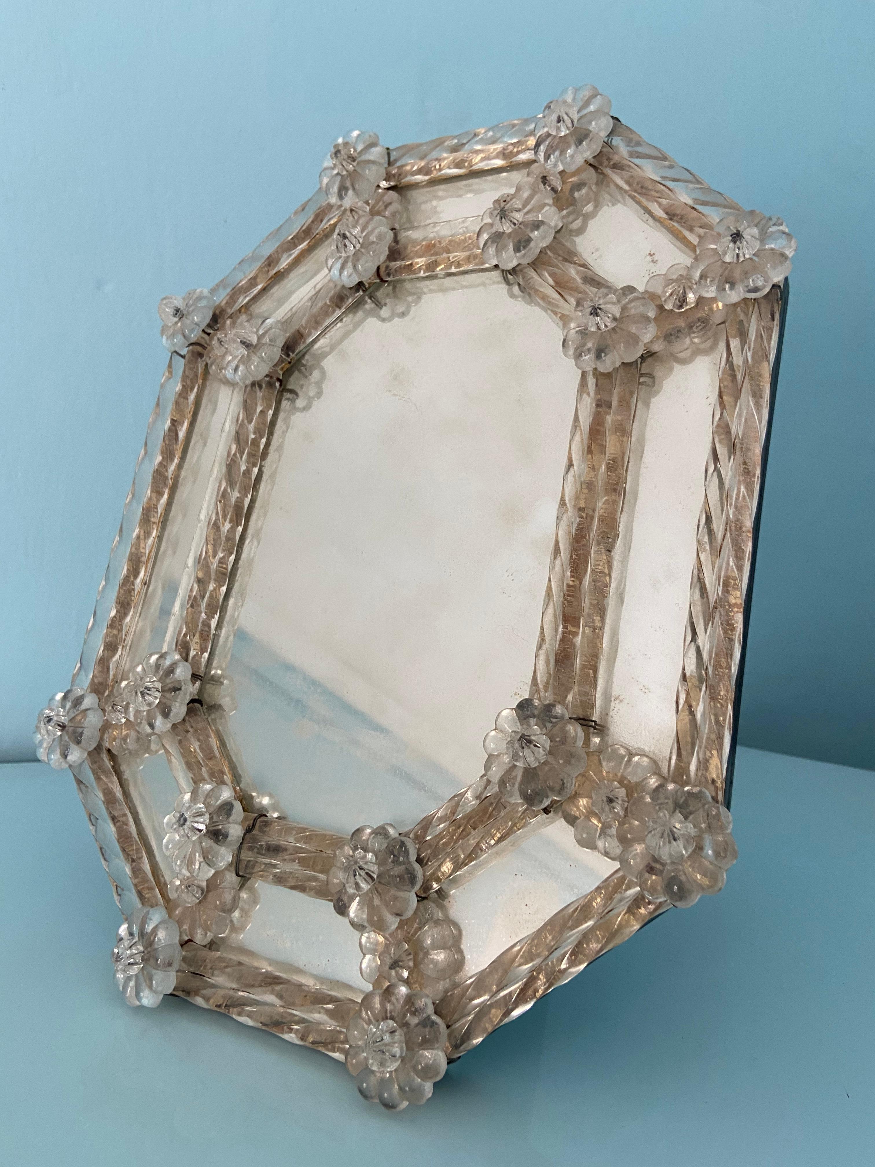 Mid-Century Modern Miroir en verre de Murano des années 1950 en vente