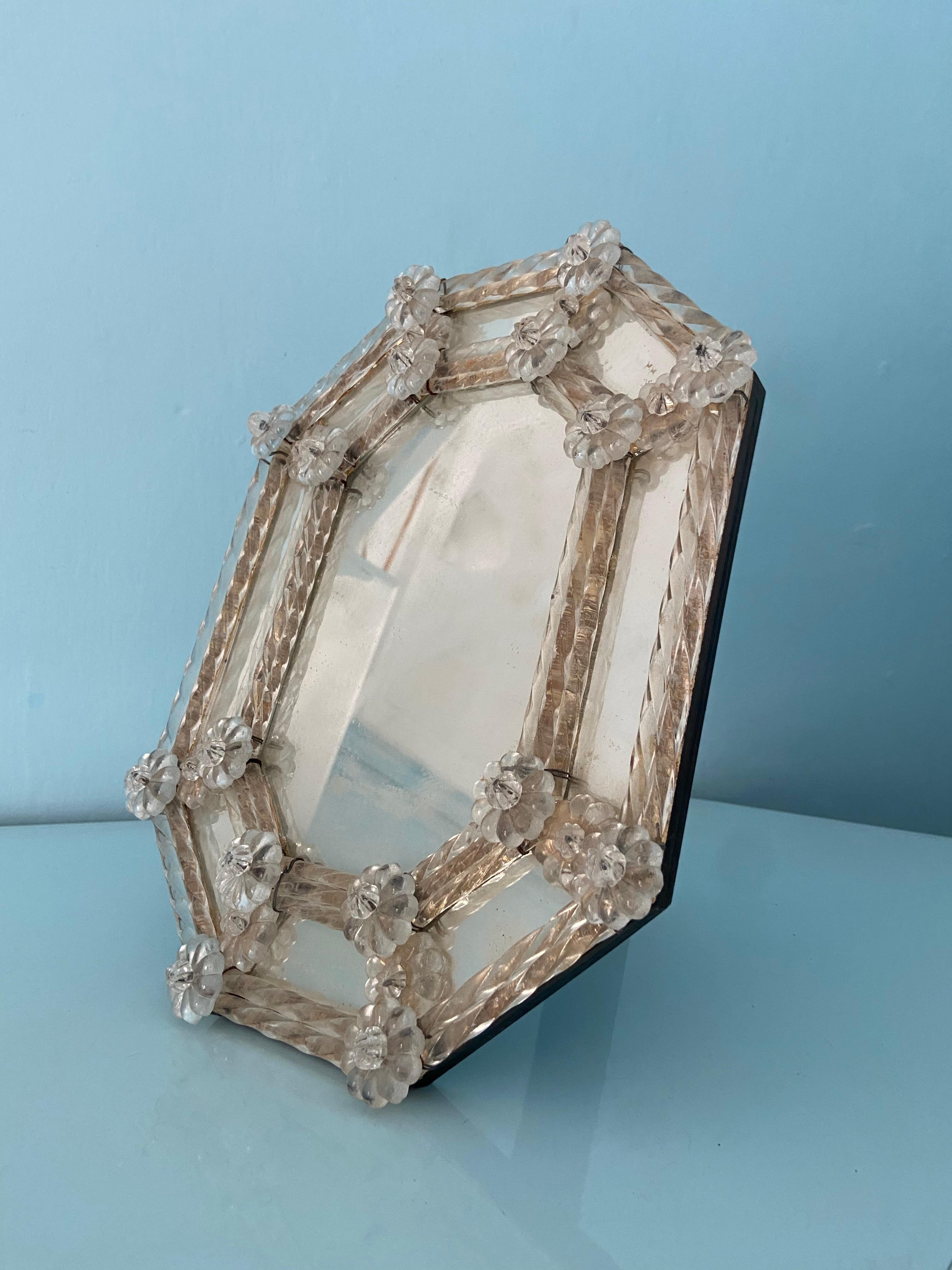 Miroir en verre de Murano des années 1950 en vente 1
