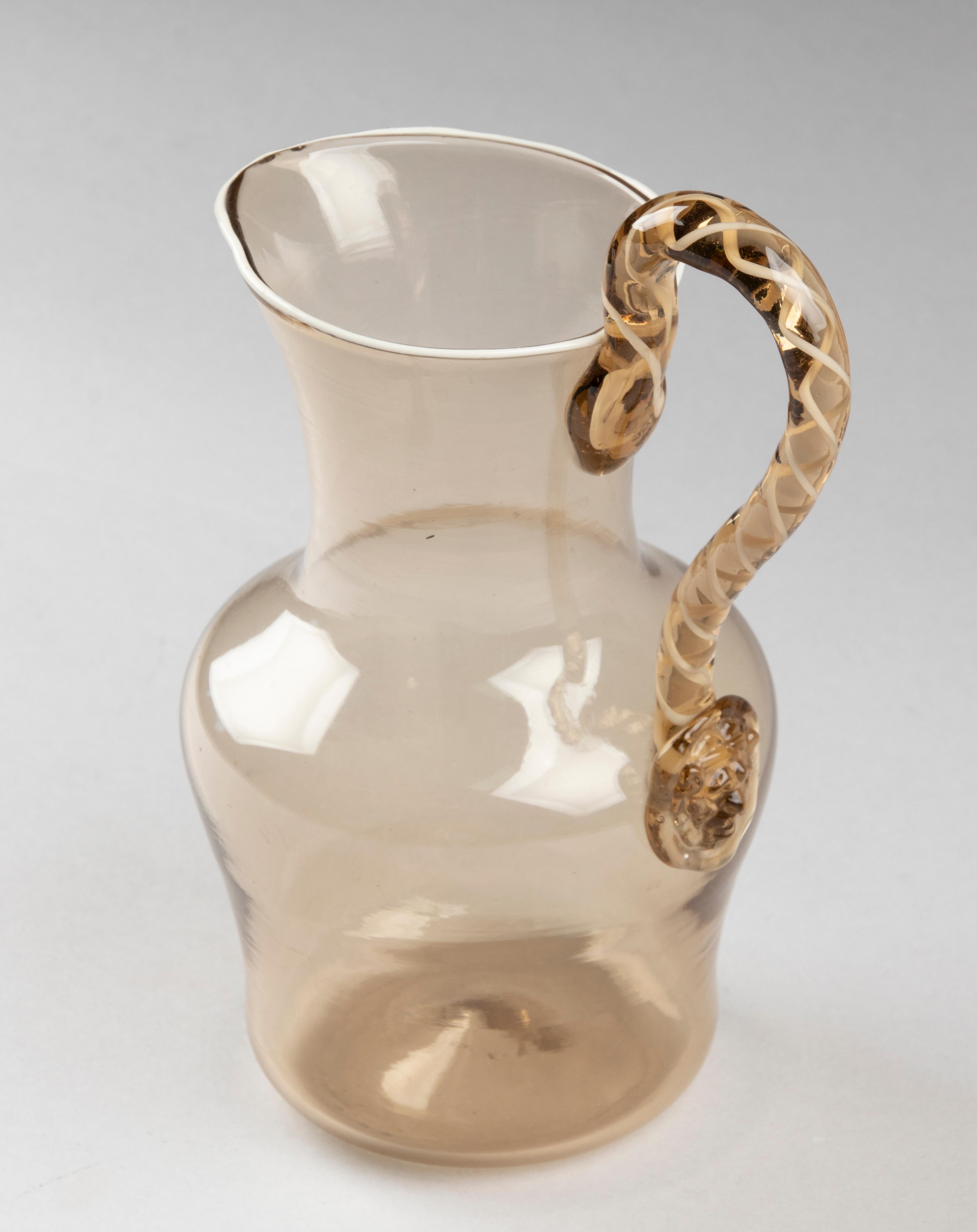 Italian 1950's Murano Glass Pitcher for Water For Sale