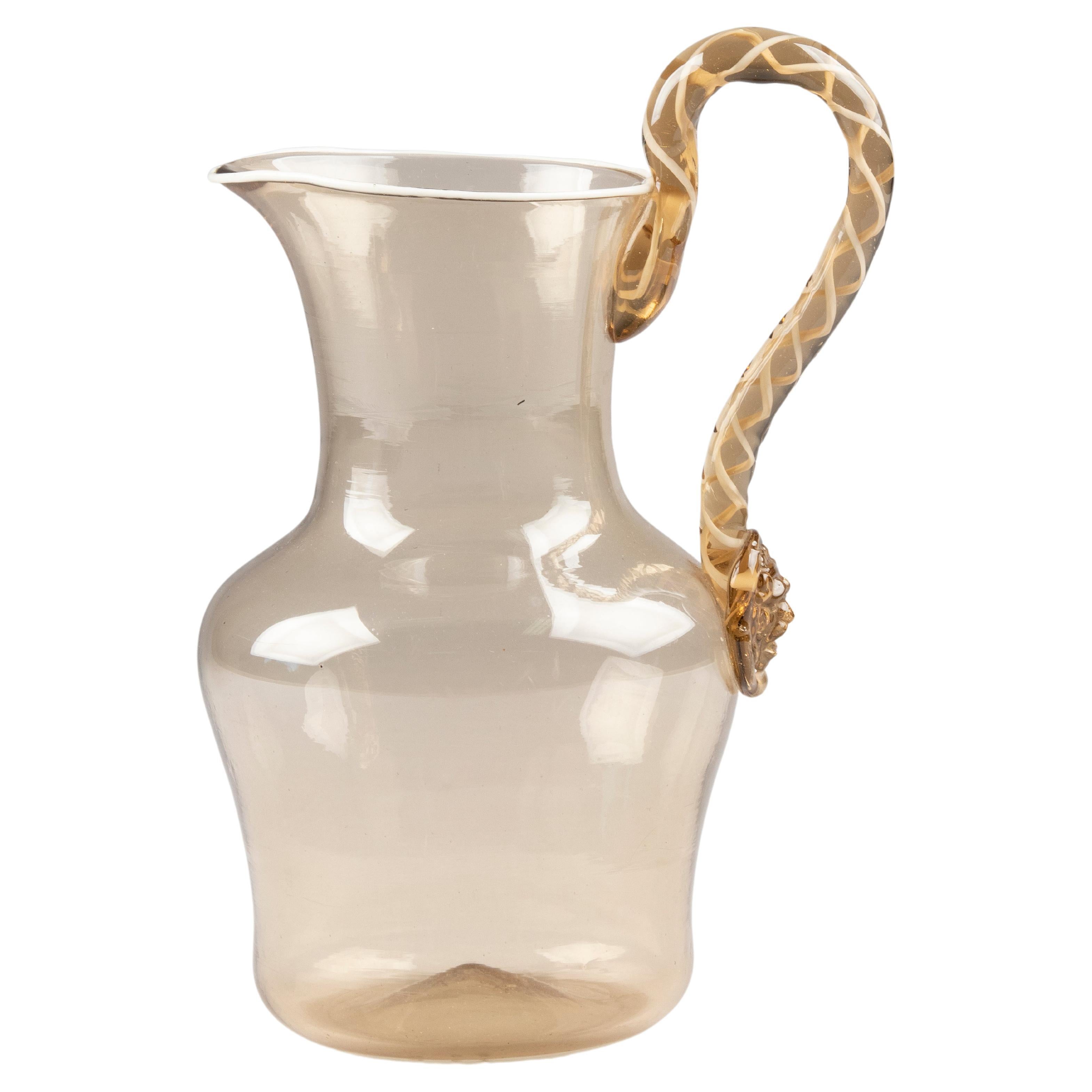 Pichet en verre de Murano pour eau des années 1950