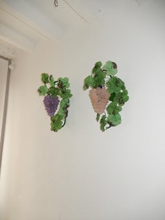 1950s Murano Huge Grape Sconces Purple and Pink Rare
