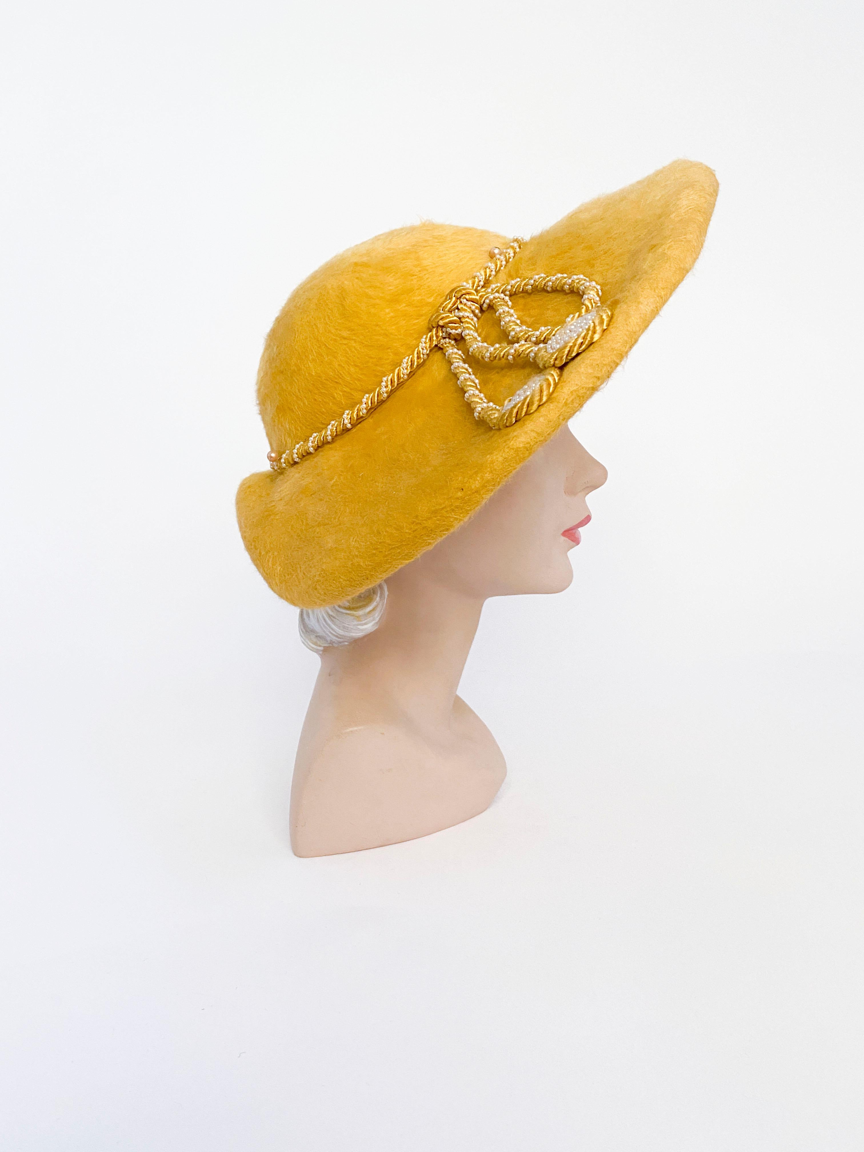 yellow felt hat