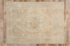 1950's Muted Turkish Oushak Carpet with Modern Style