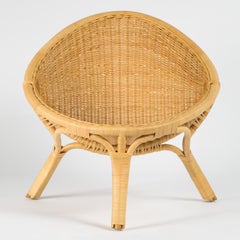 1950s Nanna Ditzel Design Lounge And Rattan " Rana " Armchair
