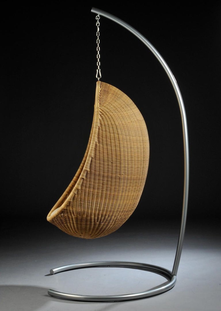 1950s Nanna and Ditzel Design Hanging Rattan Egg Chair For Sale