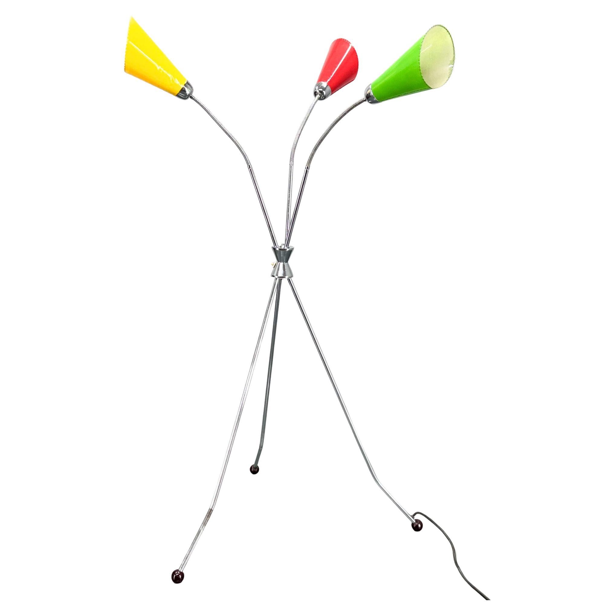 1950's Napako Floor Chrome Lamp, Czechoslovakia