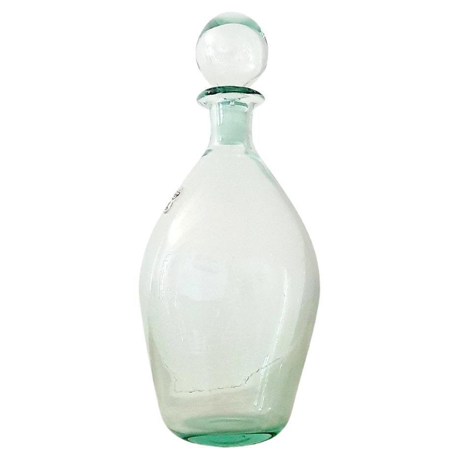 1950s Nason Moretti Decorative Hand-Blown Murano Glass Decanter For Sale