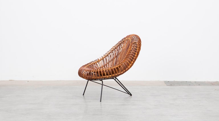 1950s Natural Basket Lounge Chairs by Janine Abraham and Dirk Jan Rol 'c' For Sale 1