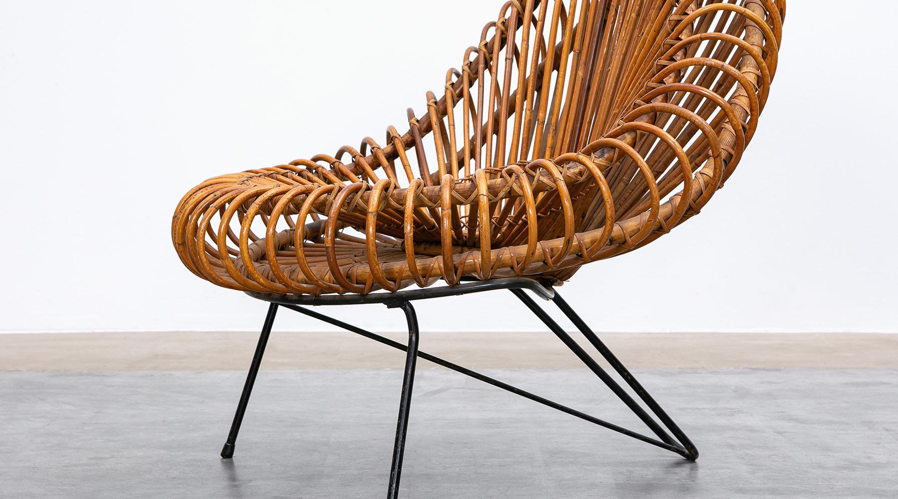 1950s Natural Basket Lounge Chairs by Janine Abraham and Dirk Jan Rol 'e' For Sale 8