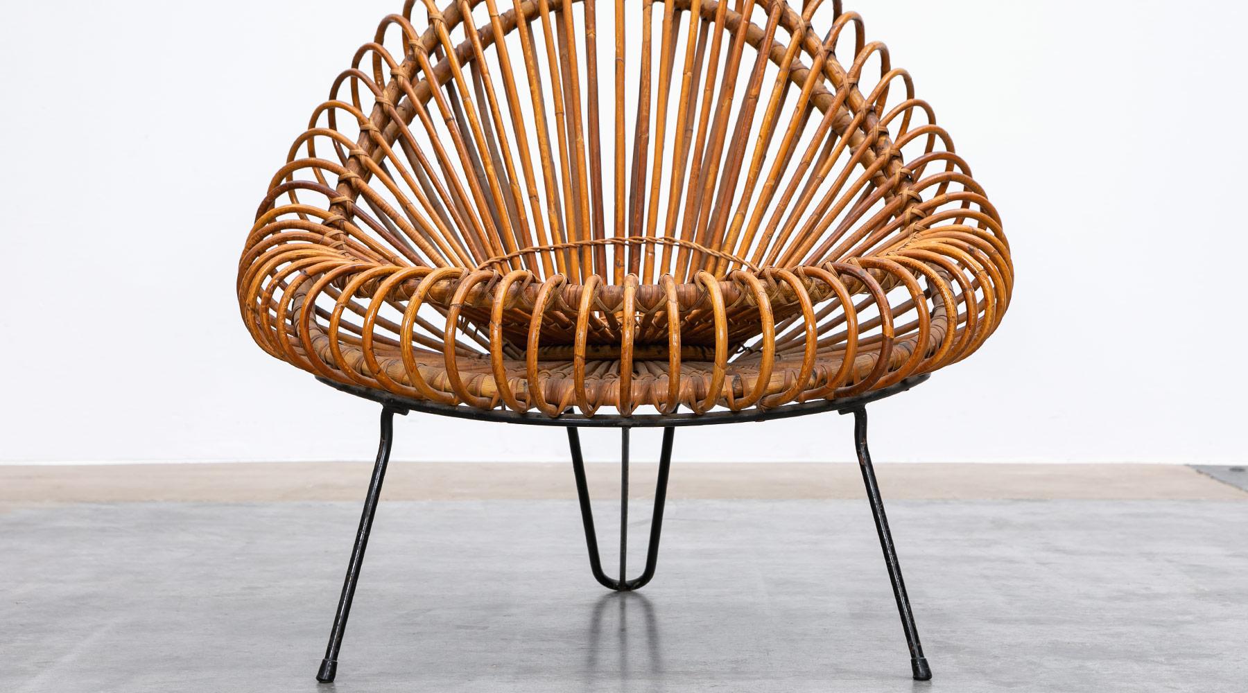 1950s Natural Basket Lounge Chairs by Janine Abraham and Dirk Jan Rol 'e' For Sale 10