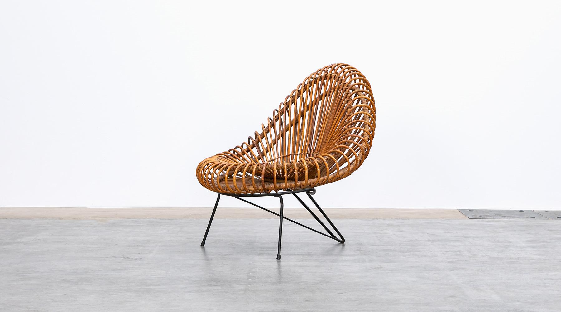 Mid-20th Century 1950s Natural Basket Lounge Chairs by Janine Abraham and Dirk Jan Rol 'e' For Sale