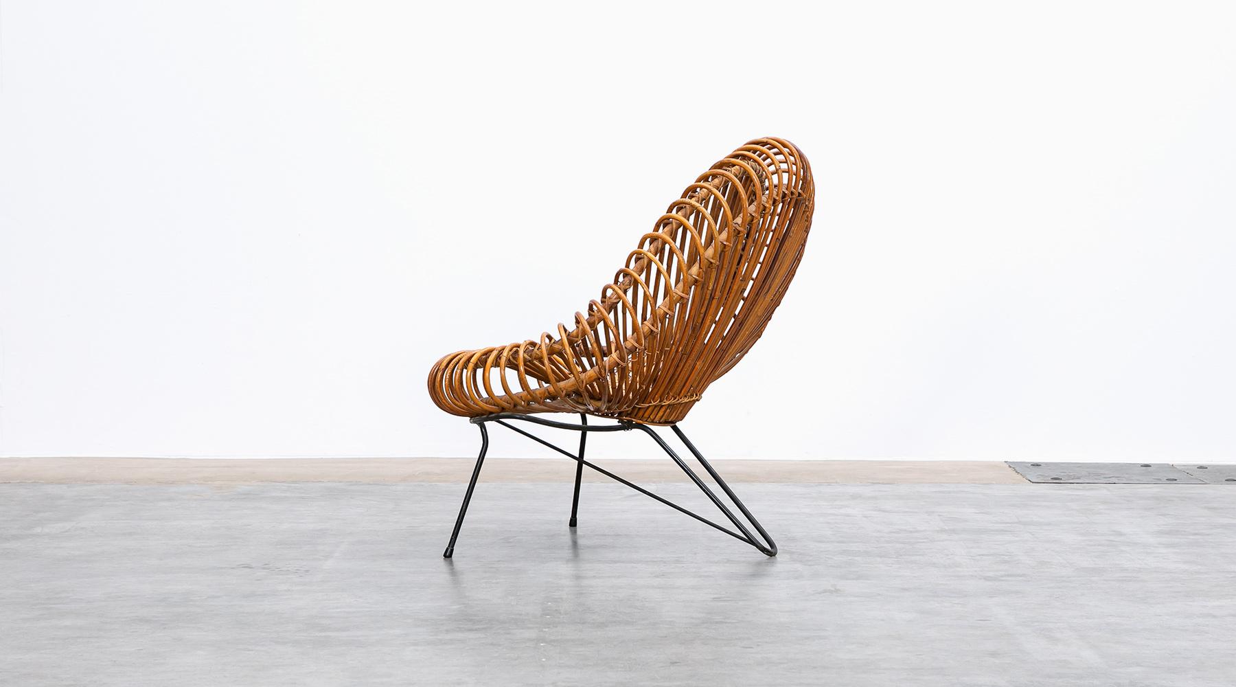 1950s Natural Basket Lounge Chairs by Janine Abraham and Dirk Jan Rol 'e' For Sale 1