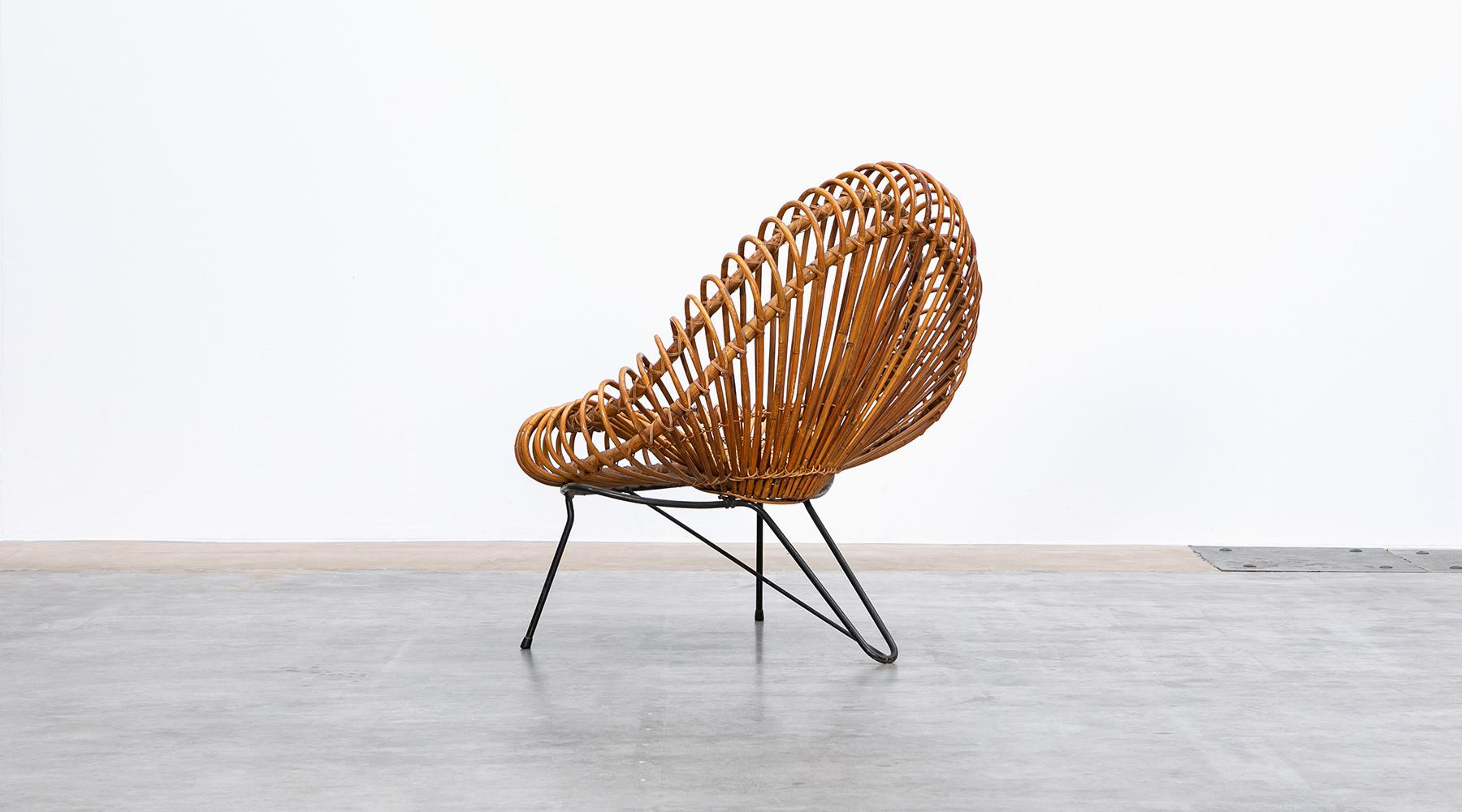 1950s Natural Basket Lounge Chairs by Janine Abraham and Dirk Jan Rol 'e' For Sale 2