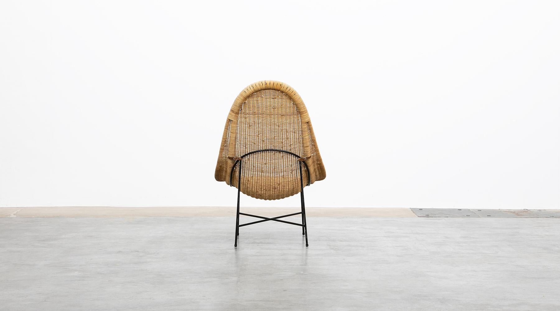 Mid-19th Century 1950s Natural Basket Lounge Chairs by Kerstin Holmquist For Sale
