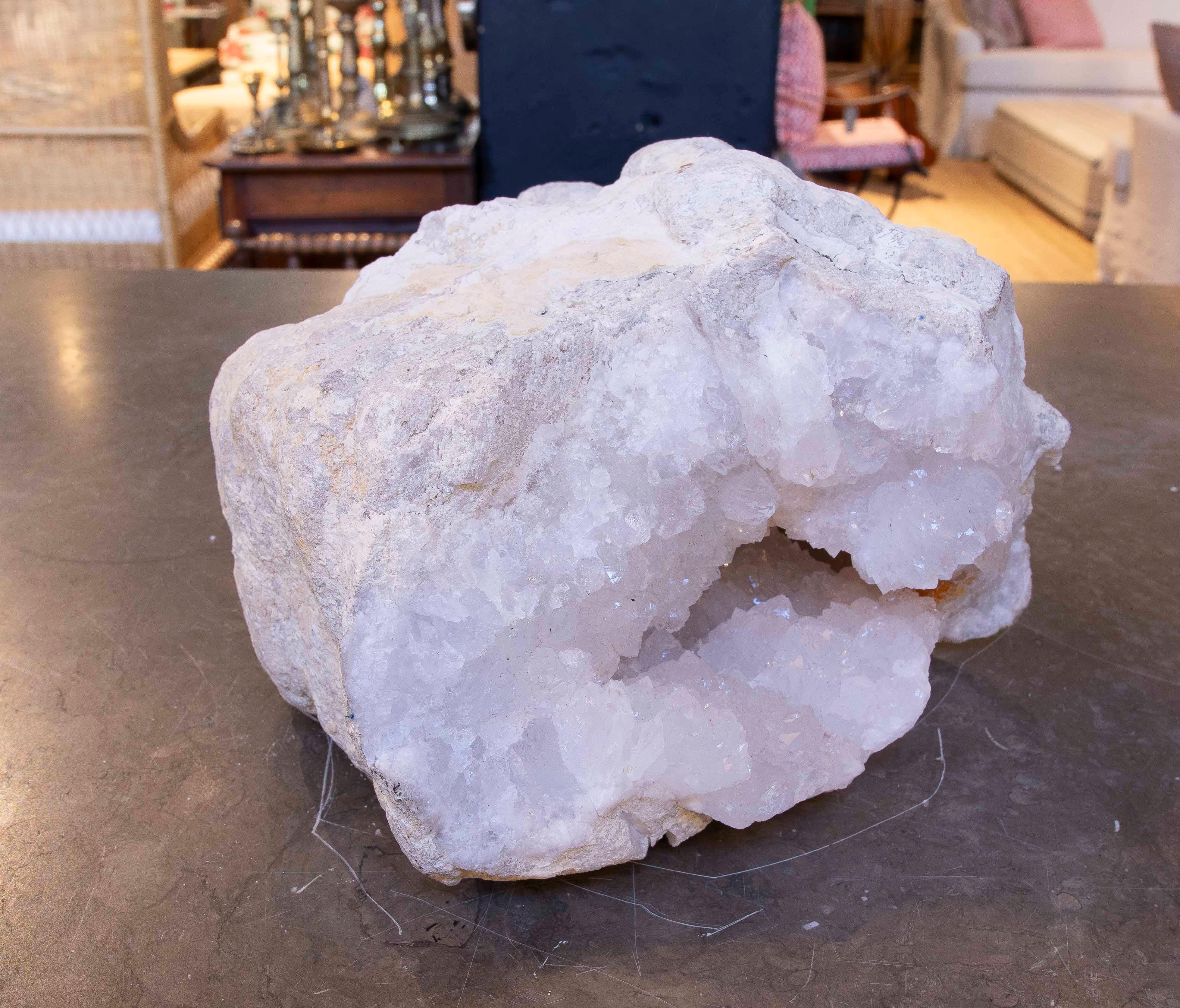1950s Natural Quartz Geode Decorative Object For Sale 3