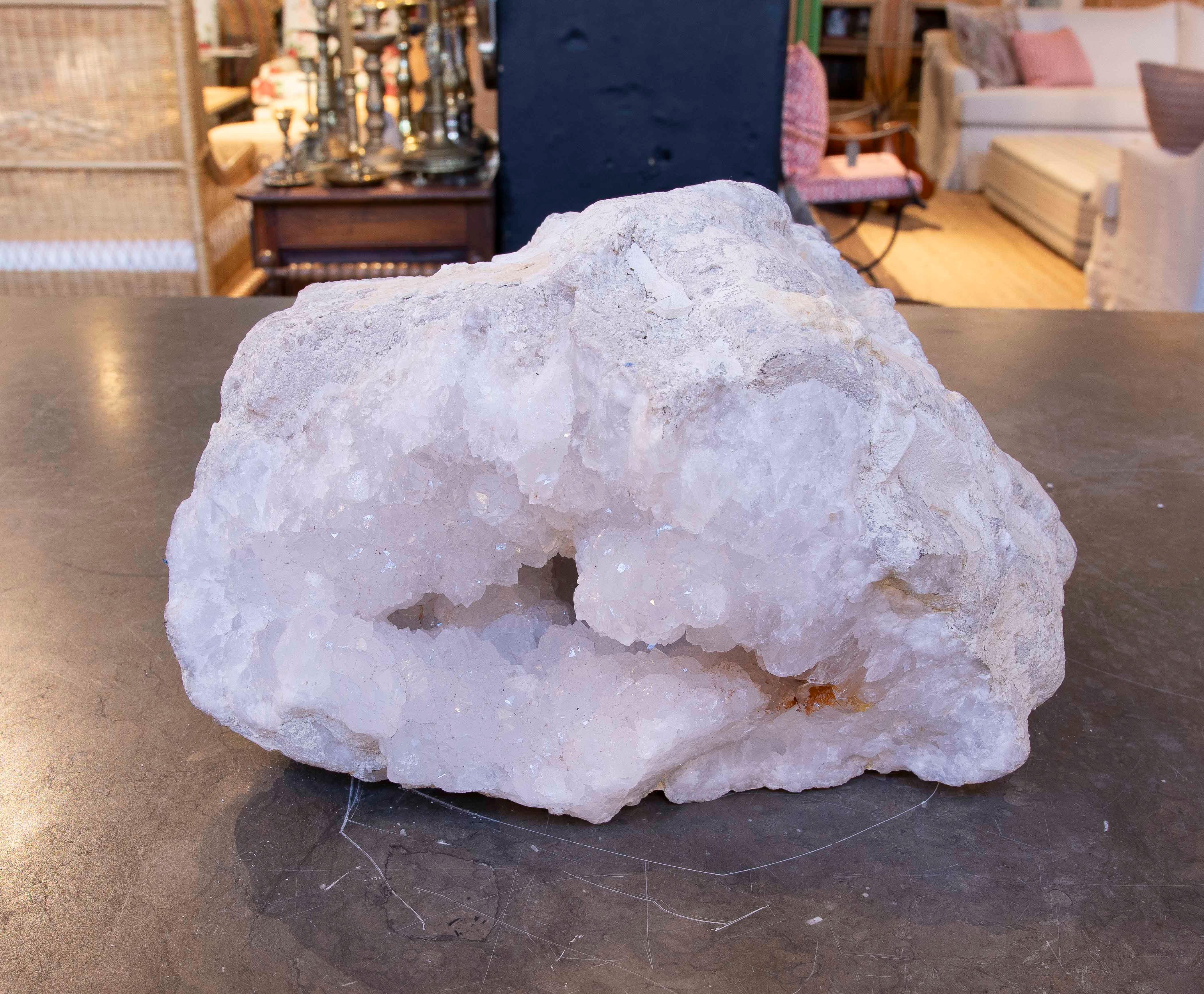1950s Natural Quartz Geode Decorative Object For Sale 4