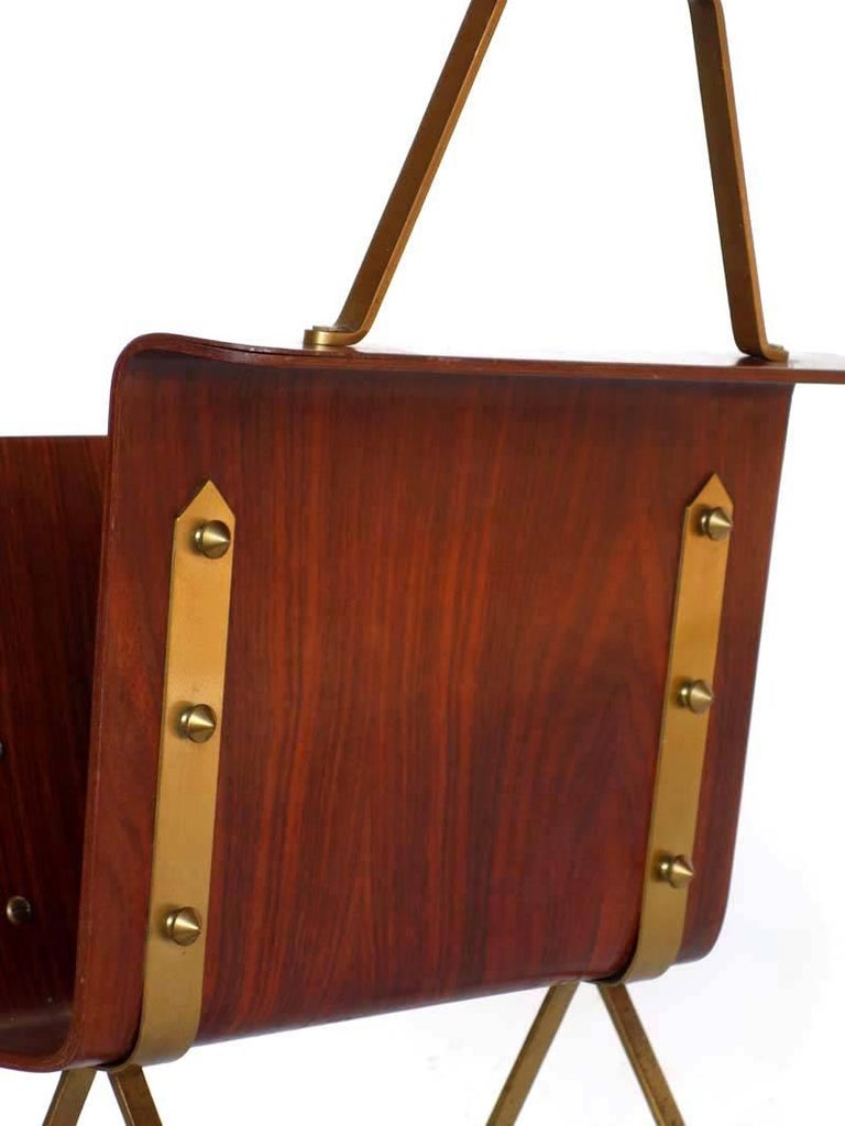 1950s Nautical Anchor Midcentury Italian Design Bentwood Magazine Rack ...