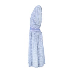 1950s Nautical Striped Cotton Dress with Dropped Waist