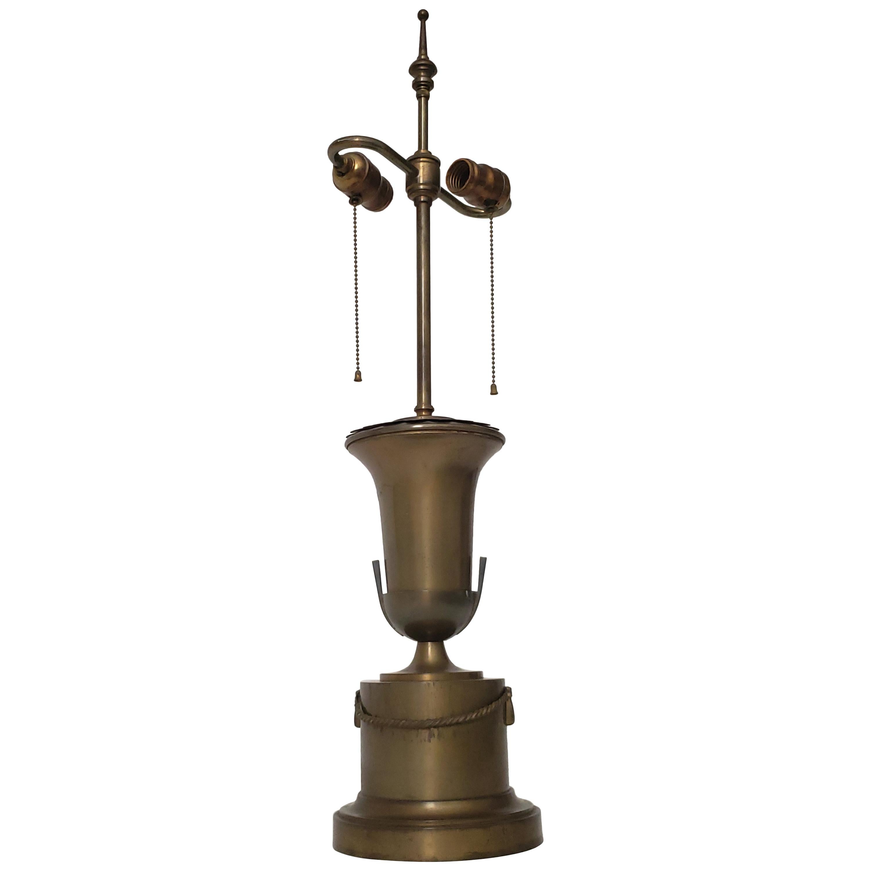 1950s Neoclassical Brass Table Lamp, Italia