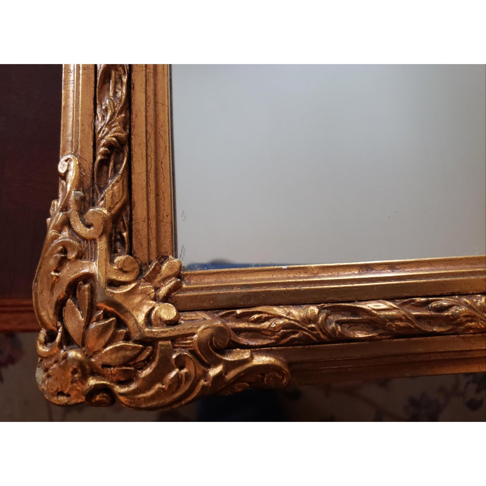 1950s Neo-Classical Style Gilt Wood Draperies, Urn and Acanthus Leaves Mirror 5