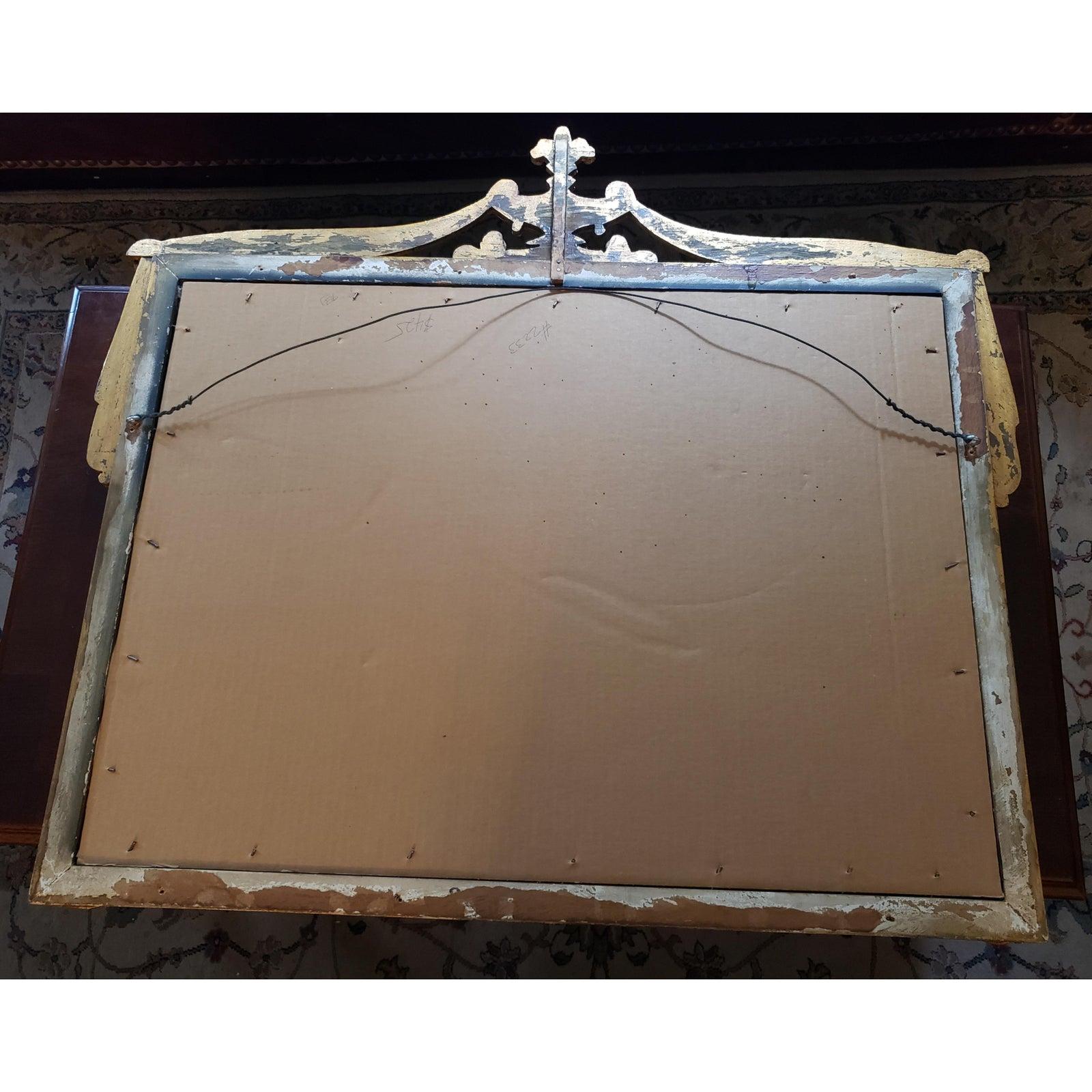 1950s Neo-Classical Style Gilt Wood Draperies, Urn and Acanthus Leaves Mirror 6
