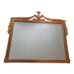 1950s Neo-Classical Style Gilt Wood Draperies, Urn and Acanthus Leaves Mirror