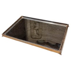 1950s Neoclassical Brass Mirror Vanity Tray Italy