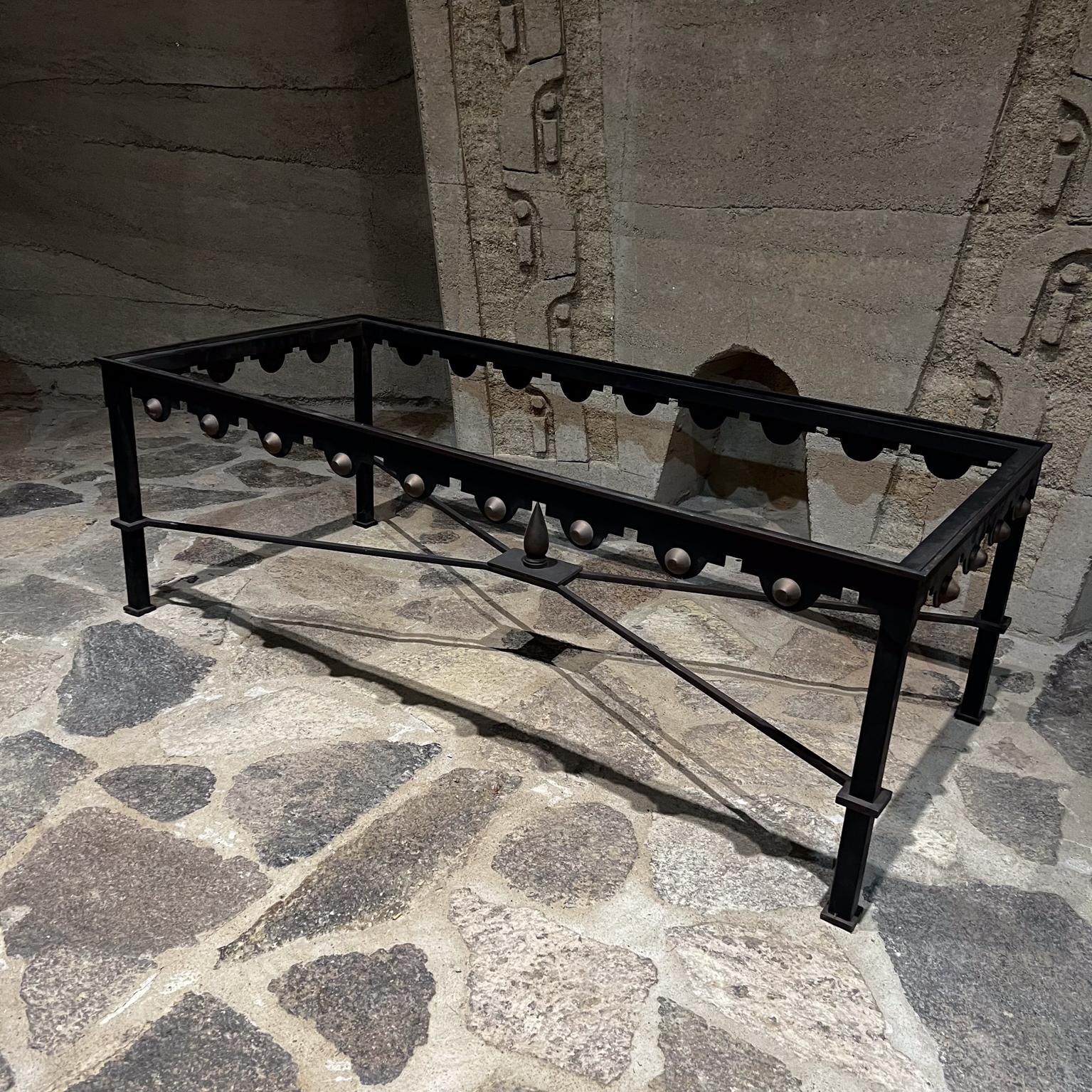 Mexican  1950s Neoclassical Coffee Table + Brass Nuggets Arturo Pani Mexico For Sale