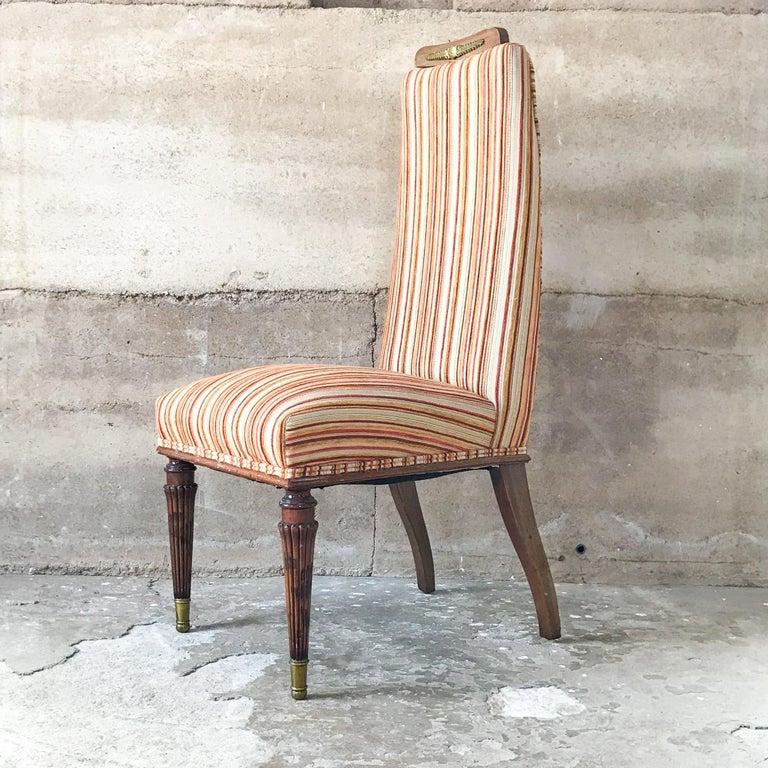 1950s Neoclassical Four Italian Dining Chairs Vittorio Dassi For Sale 9