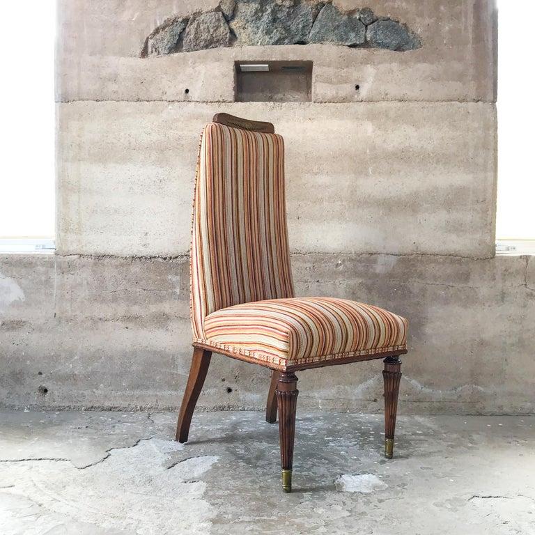 1950s Style Vittorio Dassi Neoclassical Four Italian Dining Chairs  For Sale 3