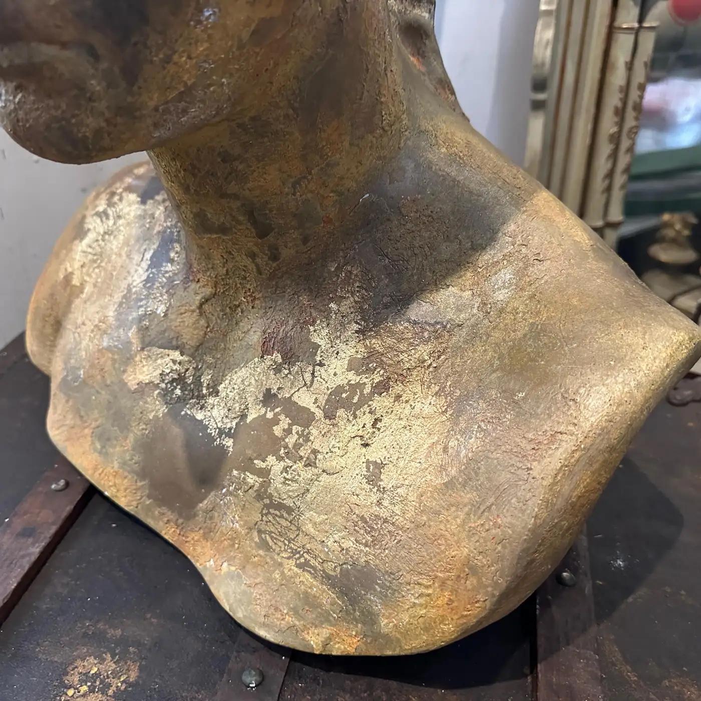 Neoclassical Revival 1950s Neoclassical Gilded Plaster Sicilian Bust of Venere di Milo