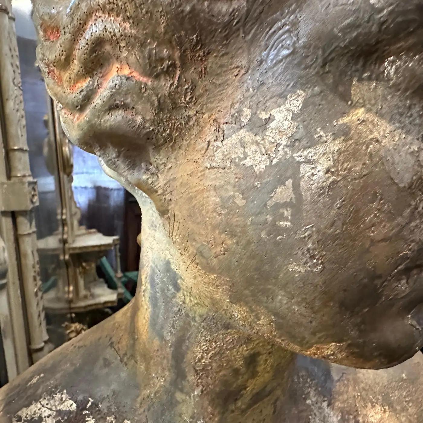 Hand-Crafted 1950s Neoclassical Gilded Plaster Sicilian Bust of Venere di Milo