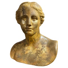 1950s Neoclassical Gilded Plaster Sicilian Bust of Venere di Milo