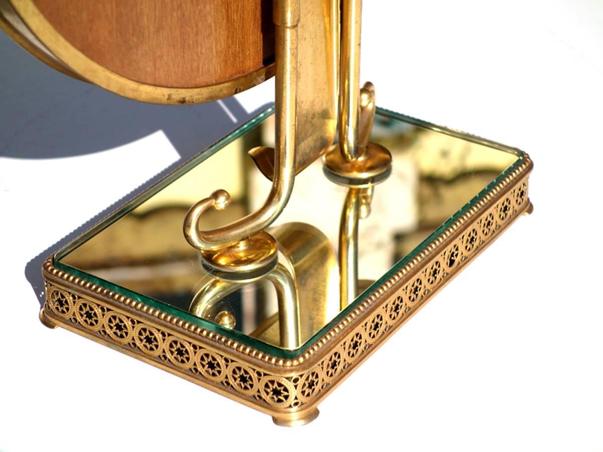 1950s Neoclassical Italian Midcentury Brass Italy Table Vanity Mirror 1